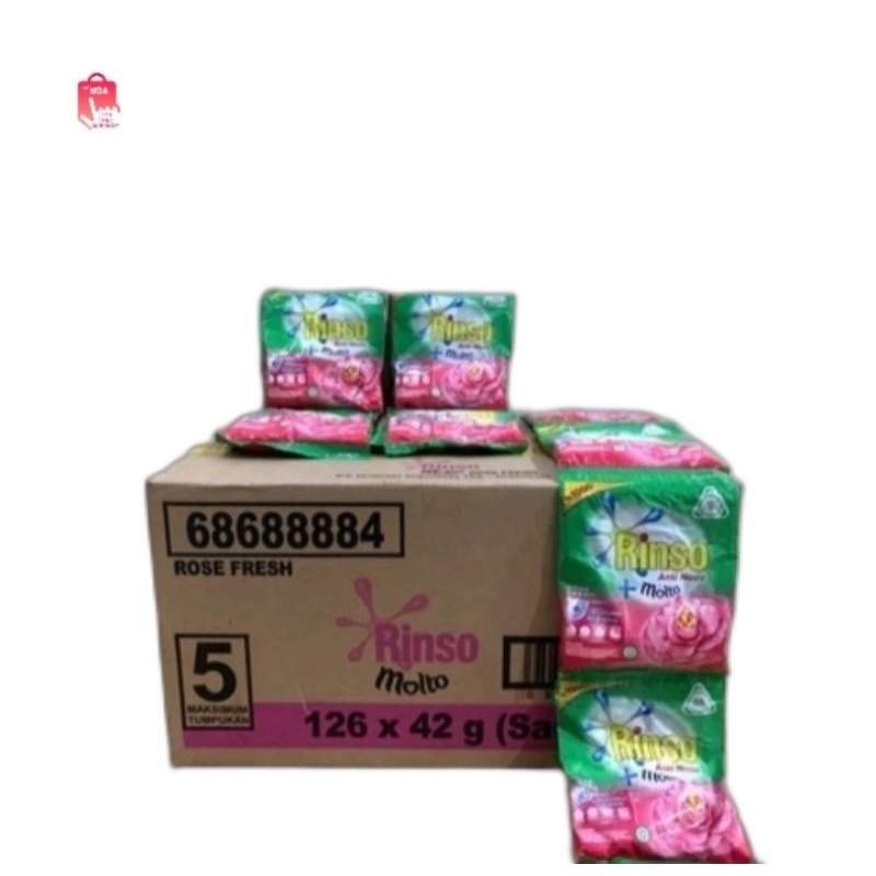 Rinso Molto Rose Fresh Detergen Bubuk Sachet (1 dus/21 renceng)