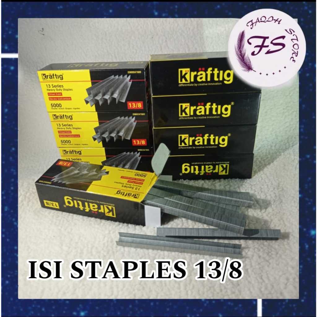 

ISI STAPLES MANUAL / STEPLES TEMBAK GUNTACKER MEREK KRAFTIG UK. 13/8 MM ORIGINAL