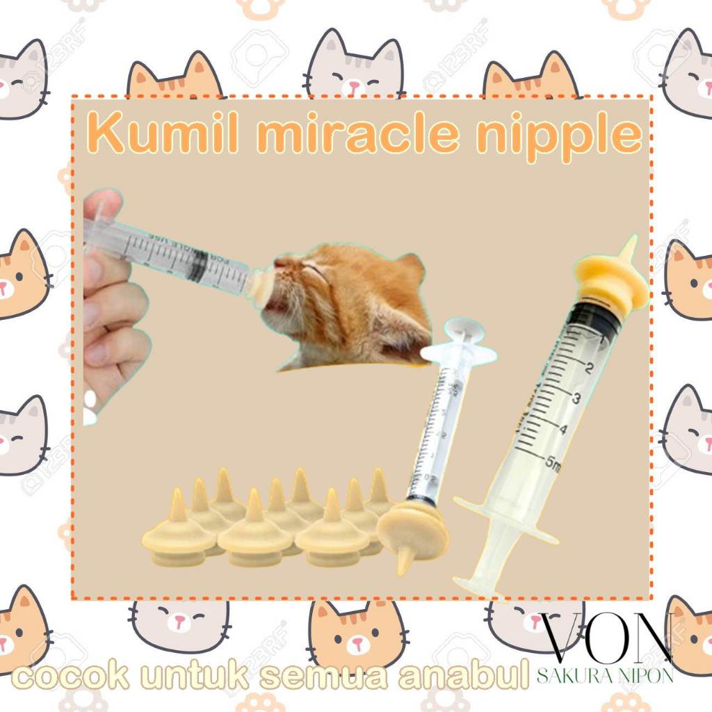 MIRACLE NIPPLE KUMIL Pentil Dot Susu Spet Anak Bayi Kucing Kecil Mini Niple Nipel Untuk Anakan Kitte