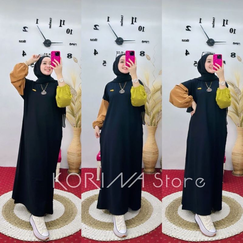 GAMIS LENGAN BALON TERBARU BY NABIL // GAMIS KAOS LENGAN BALON KEKINIAN