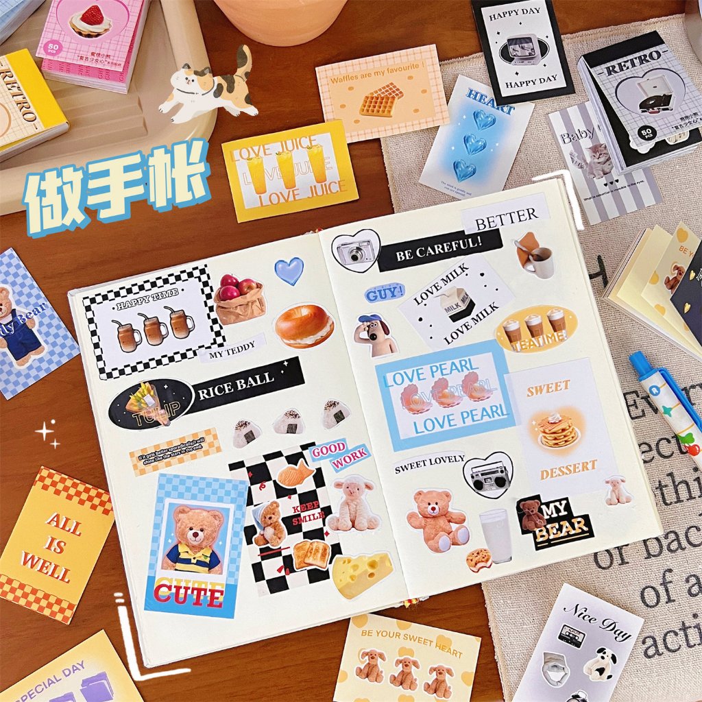 

50pcs Deco Sticker Journal Planner atau Stiker Aesthetic DIY Scrap Book