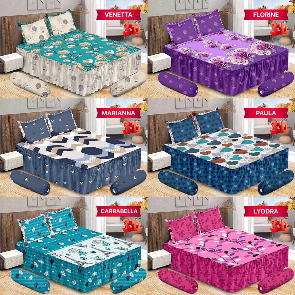Sprei Rumbai Bonita 3D Ukuran 180x200 Tinggi 20 King Seprei Motif Karakter Minimalis Flower Terbaru