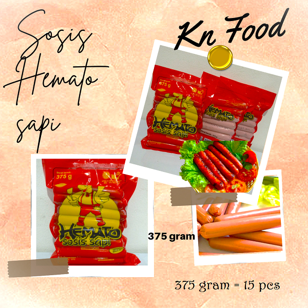 

Sosis Sapi Hemato (375 gr) Isi 15 pcs /Sosis Sapi Hemato-GOJEK ONLY