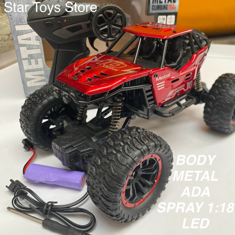 Mobil Remote Control Remot Kontrol Rc Offroad Super High Speed Climbing Body Metal Baterai Cas