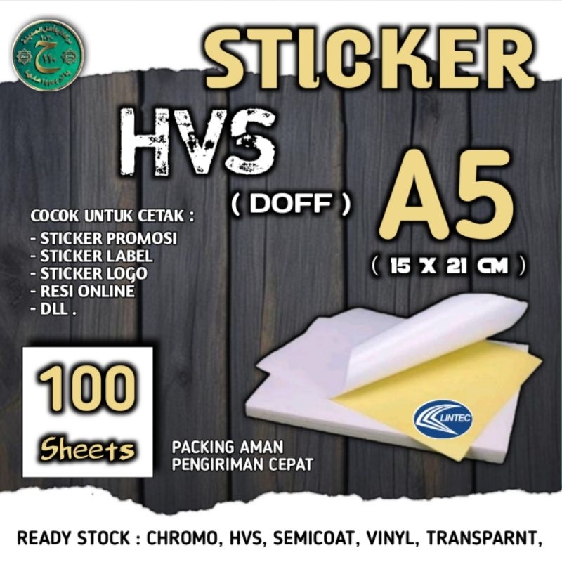 

STICKER LABEL HVS A5 UKURAN ( 15 X 21 CM ) ISI 100 LEMBAR