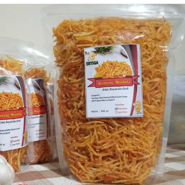 

Kentang Mustofa Ertiga 500g Pedas Manis Snack Lauk, Camilan