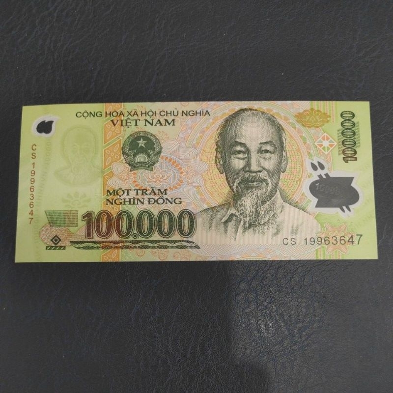 Uang Asing Polymer Vietnam Pecahan 100000