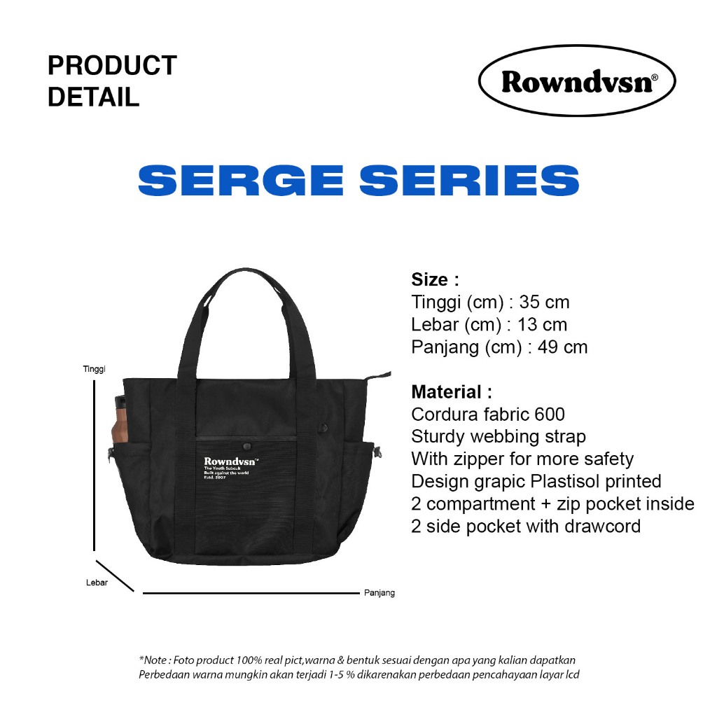 original rown division tote bag serge black