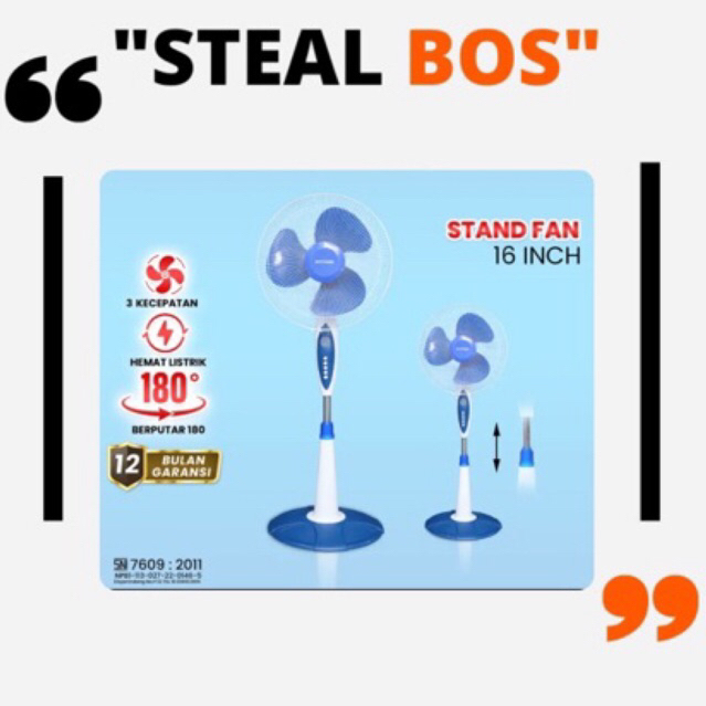 AOYAMA stand fan aoyama 16 inch/ kipas berdiri aoyama 16 inch/ standfan aoyama 16 inch