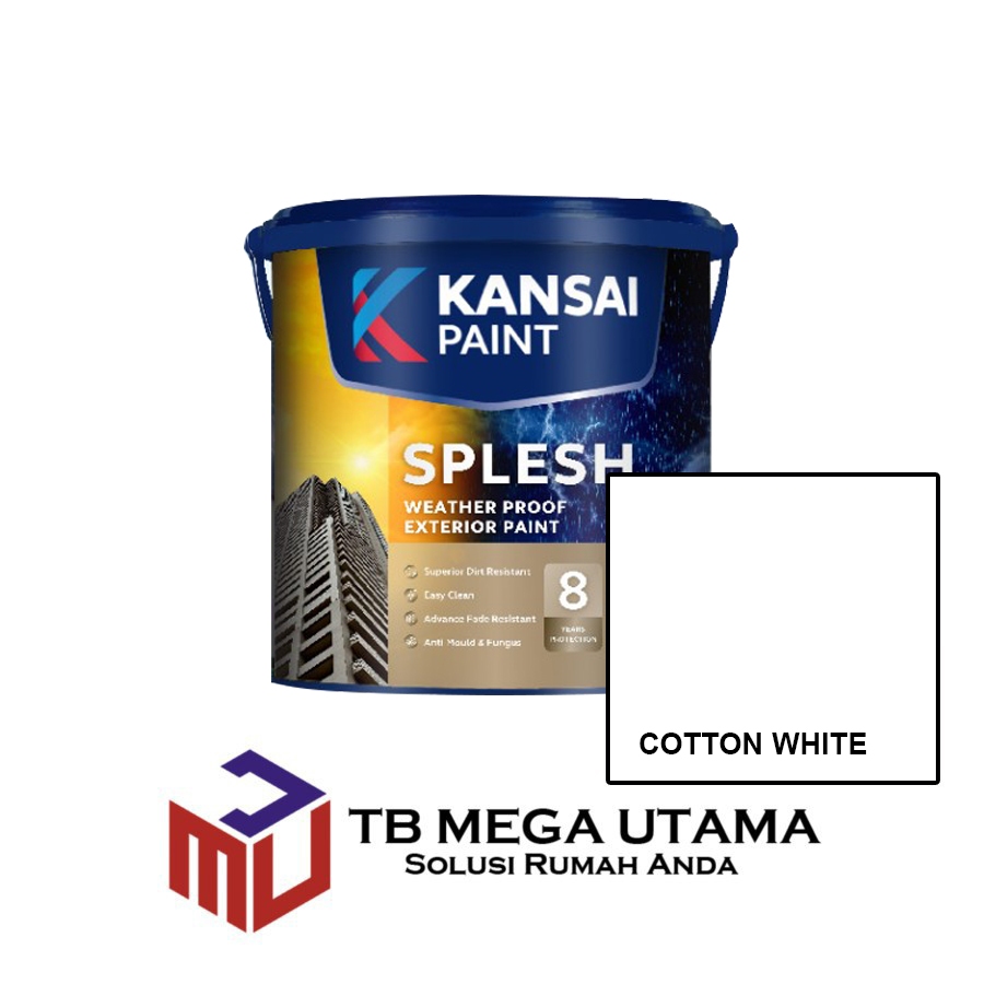 Kansai Paint Splesh Cotton White 2,5 Liter | Cat Tembok Eksterior