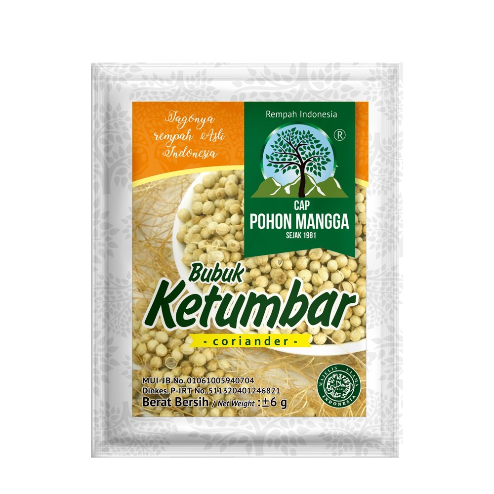 

BUMBU KETUMBAR BUBUK Coriander Powder Tepung Cap Pohon Mangga POMANG Bandung - Kemasan 1 Sachet