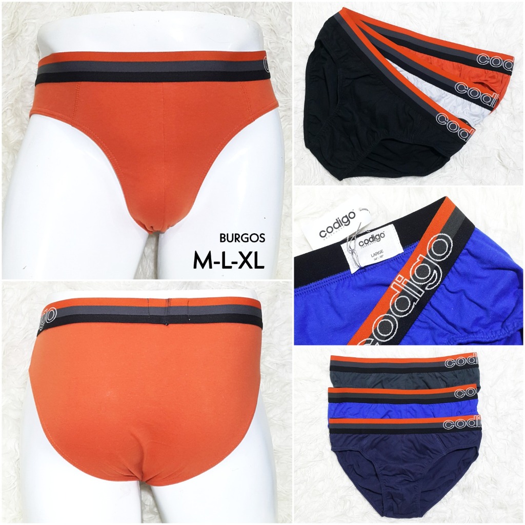 TB - 3pcs Celana Dalam Sempak Pria M L XL CD Brief Cowok Pakaian Dalam Katun Polos Laki-laki Codigo 