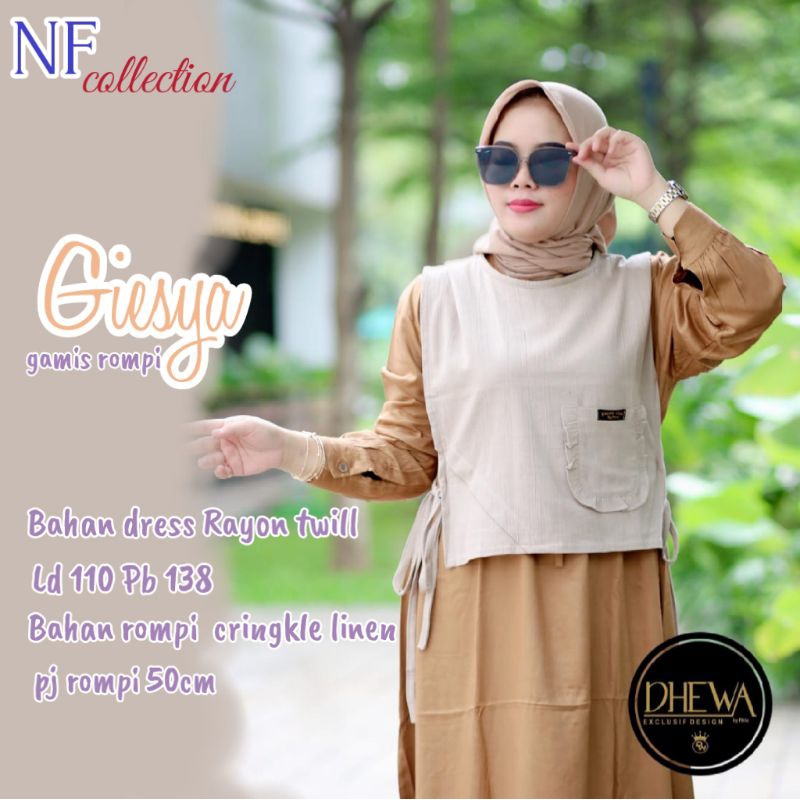 Gamis Rompi vest Lebaran Geisya Dress By Dhewa Style