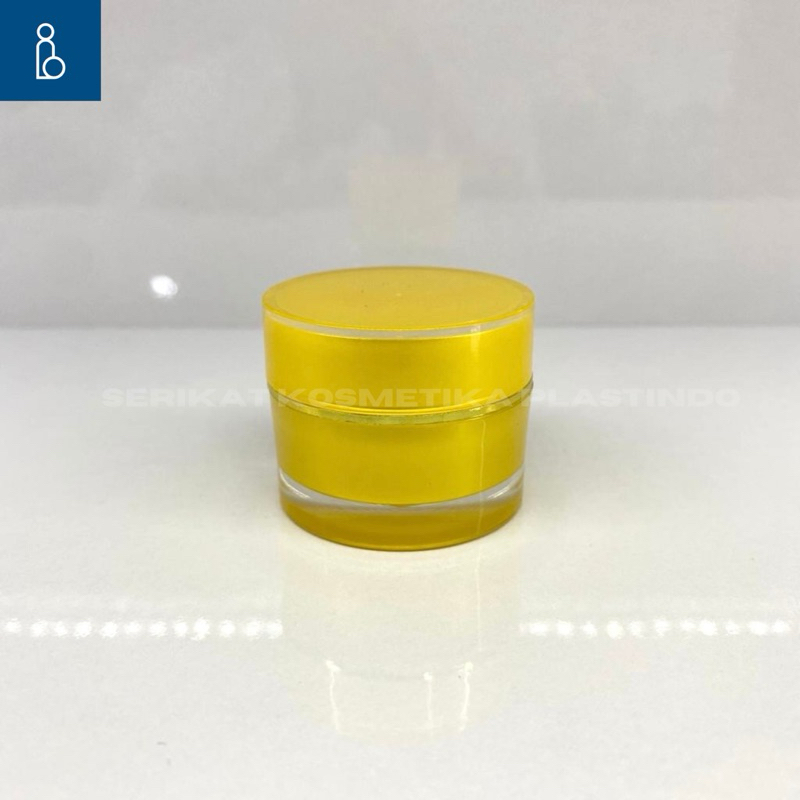 Pot Cream 10 Gram Acrylic Yellow Kuning List Gold / Pot Acrylic 10 gr / Pot Kosmetik Acrylic 10 gr /