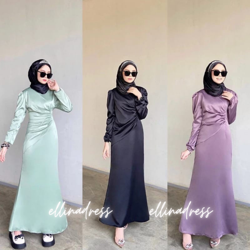 TERBARU 2024 Fressia Dress by elnarabiusana Dieva Dress Diva Silk Graduation Pesta Polos Satin Maxma