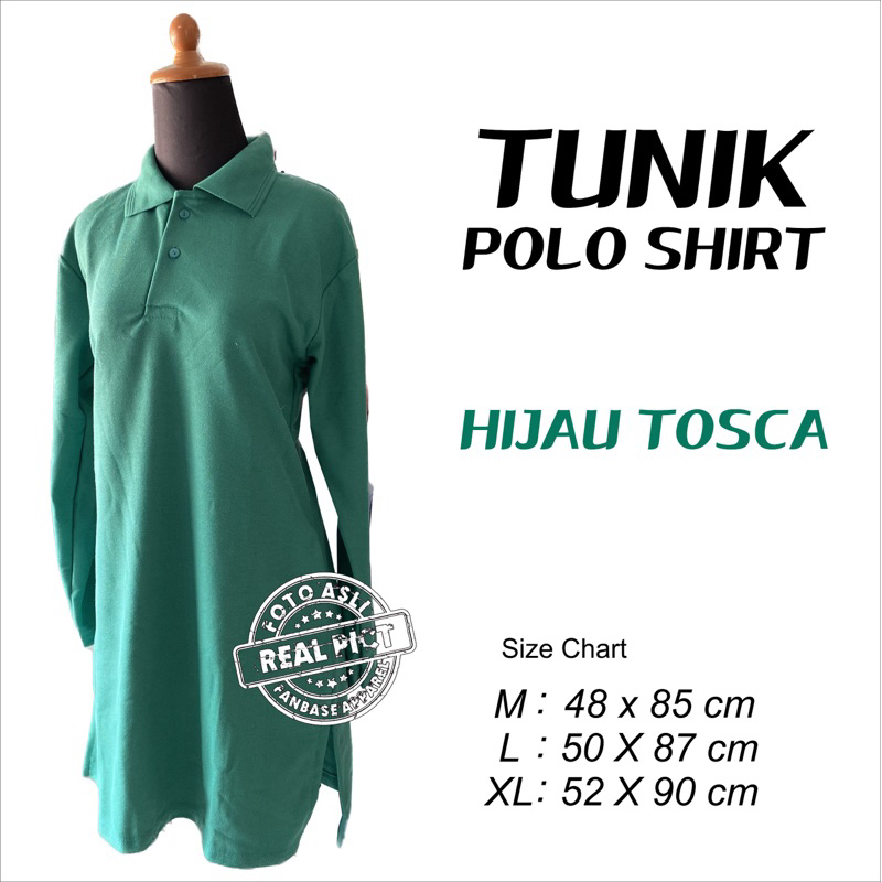 Tunik Kerah Tosca /  Polo Shirt Dress / Kaos Polo Muslimah