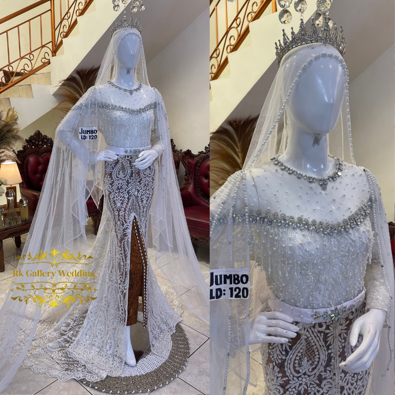Kebaya pengantin akad jumbo || Kebaya pengantin akad putih || Kebaya pengantin akad ekor || Kebaya p