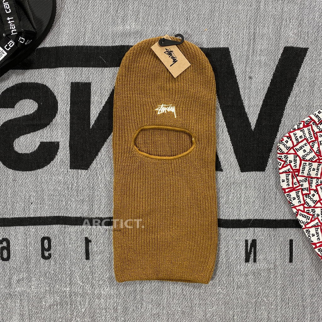 STUSSY STOCK KNIT BALACLAVA - BROWN | ORIGINAL