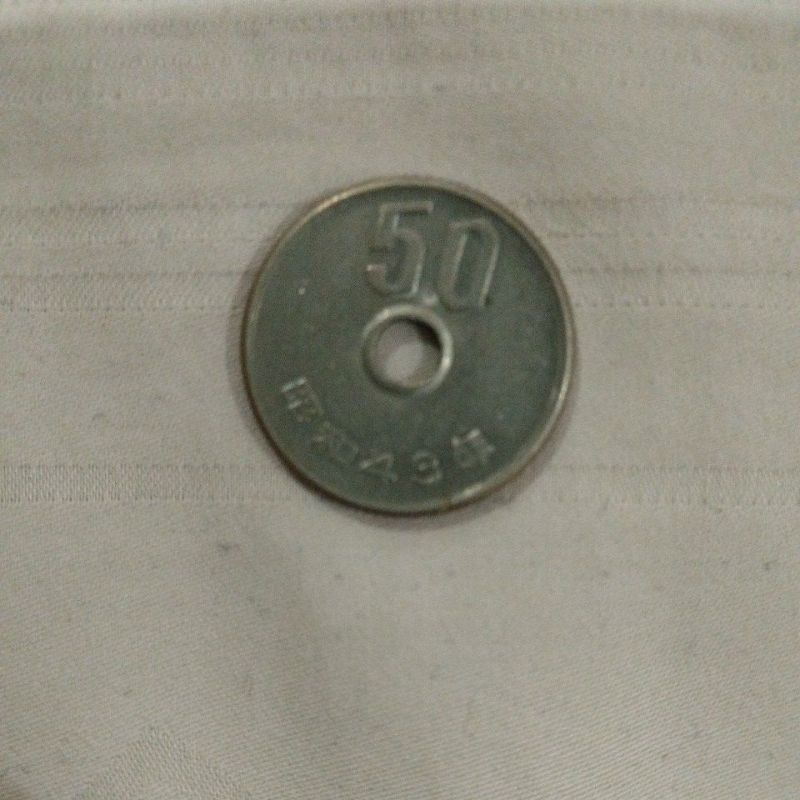 Uang Koin antik 50 yen jepang asli