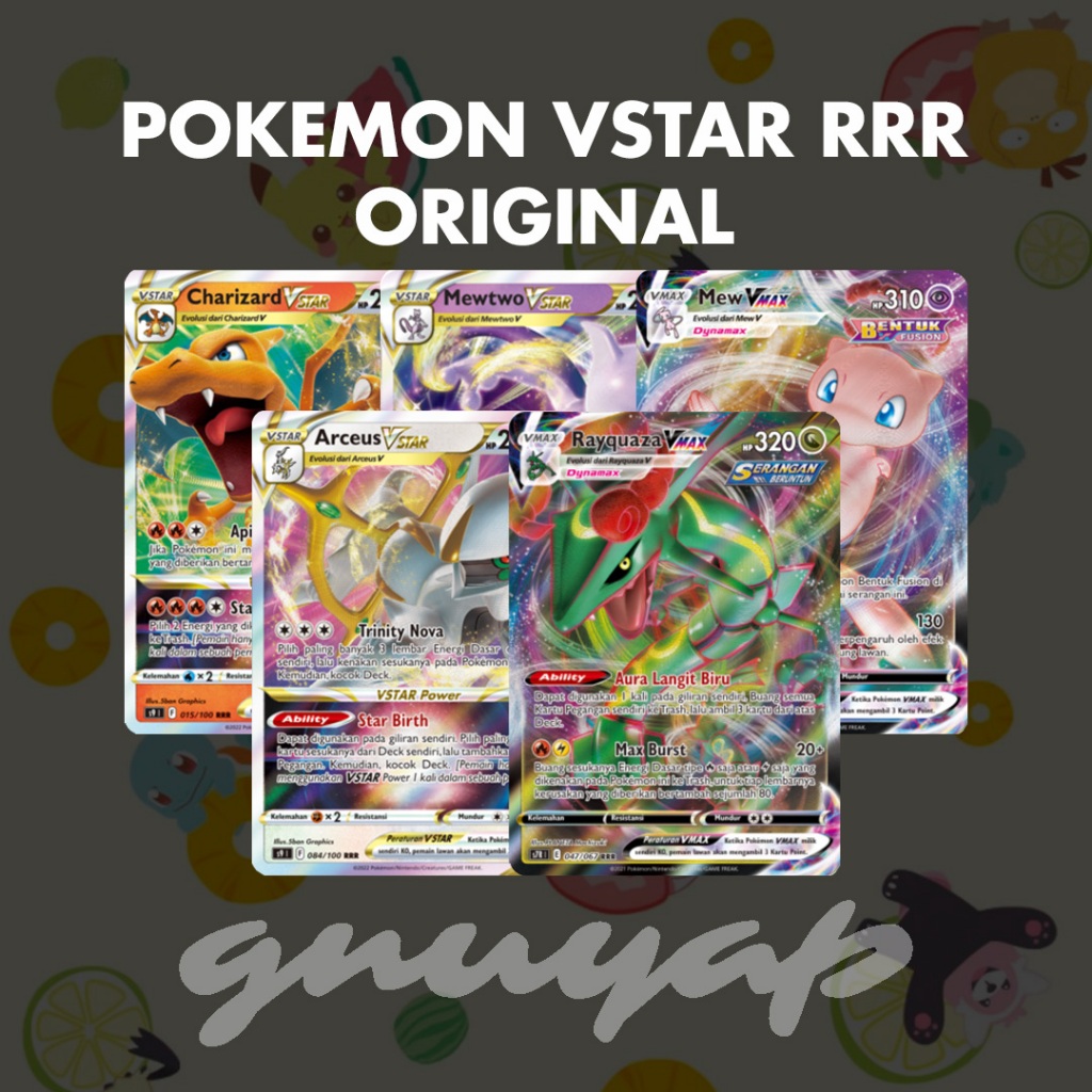 TERMURAH VSTAR RRR arceus charizard giratina lugia mewtwo versi indonesia kartu pokemon cards tcg or