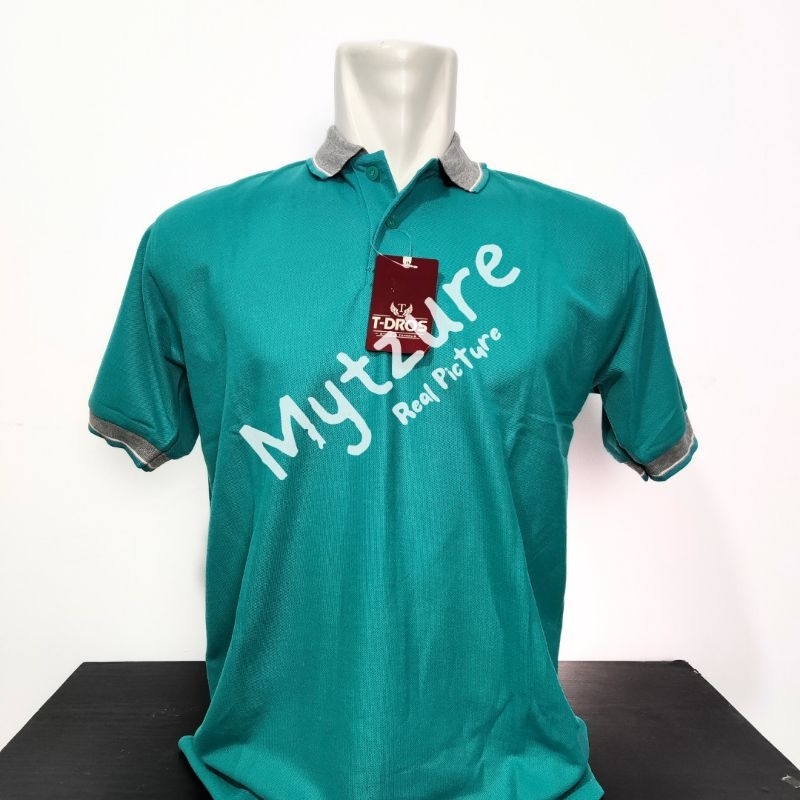 Kaos Polo Polos Shirt Distro Hijau Tosca Tdros Tangan Pendek