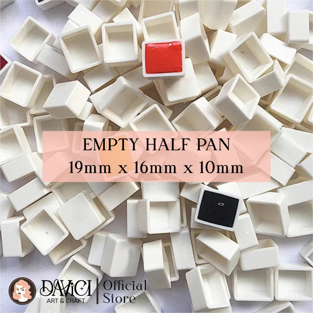 

Empty Pan for Watercolor | Empty half pan isi 6pcs | Empty watercolor half pan