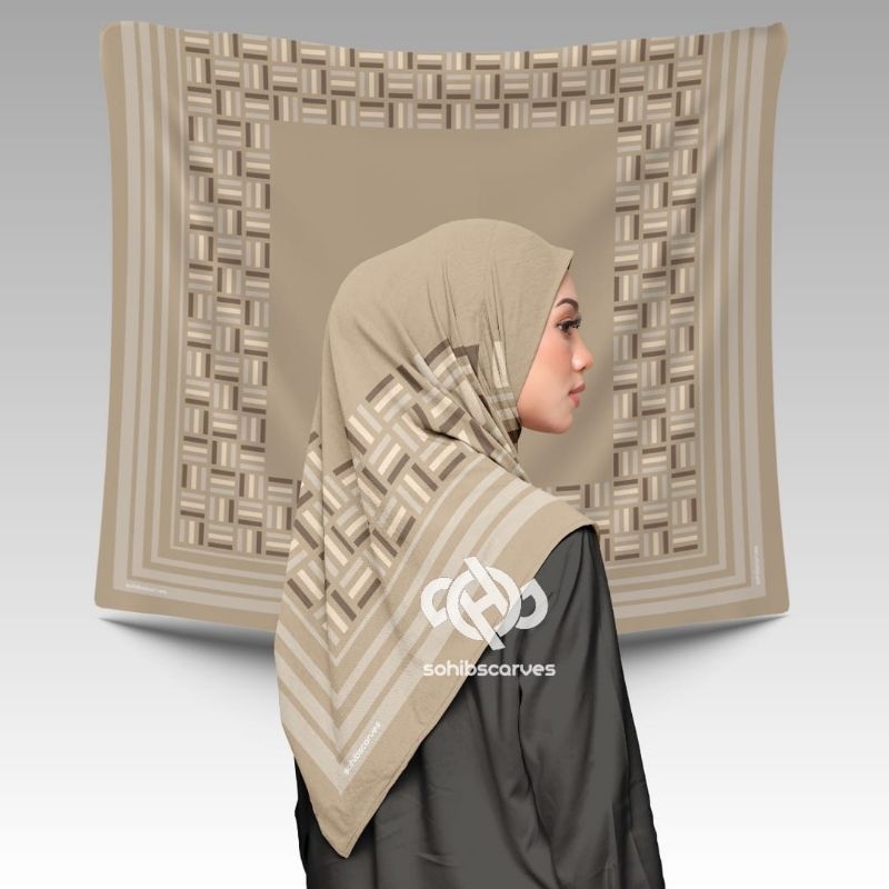 Hijab Pretty Line Series // Lasercut // Exlusive Box - Plat Logo // Termurah // Segiempat Dapat Kan 