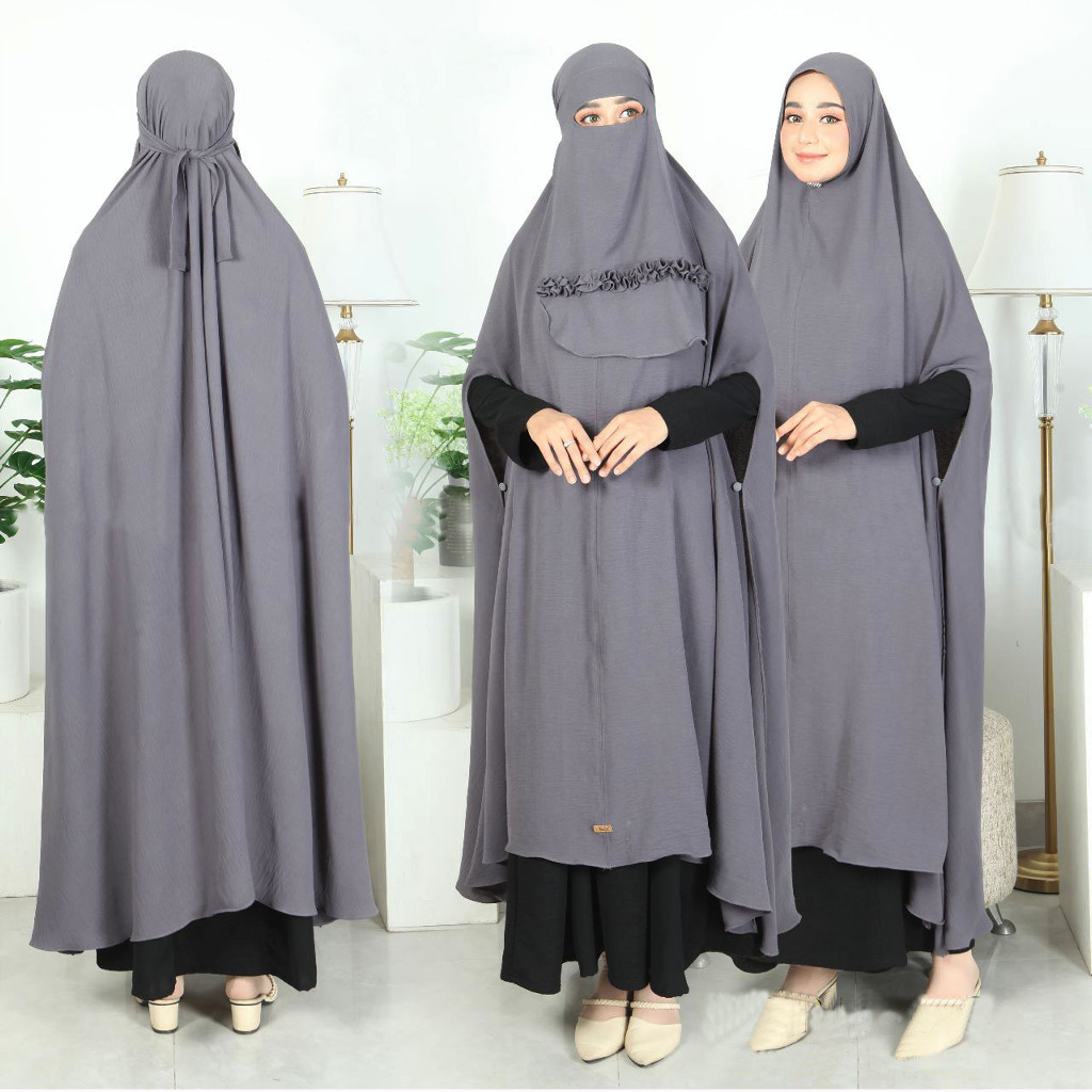 BISA COD Hijab Syari Jumbo Non Pet Kode INDIRIN Bahan Kringkel Premium By Ory AjeZas Collection