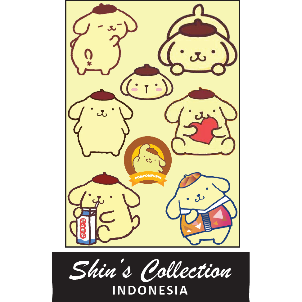 

Sticker stiker murah antiair transparan Pompom Purin Sanrio 1 pc