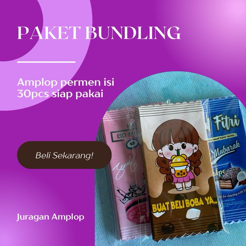 

(30 PCS) PAKET BUNDLING AMPLOP PERMEN SIAP PAKAI ISI 30 PCS