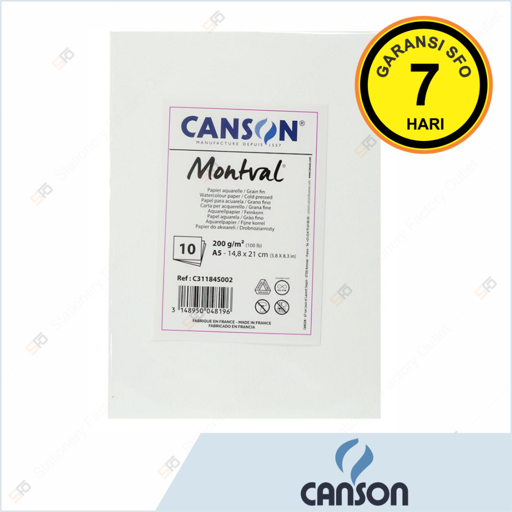 

Canson Montval A5 200g - 10 sheets - Watercolor Painting - Kertas Cat Air - SFO Semarang Official