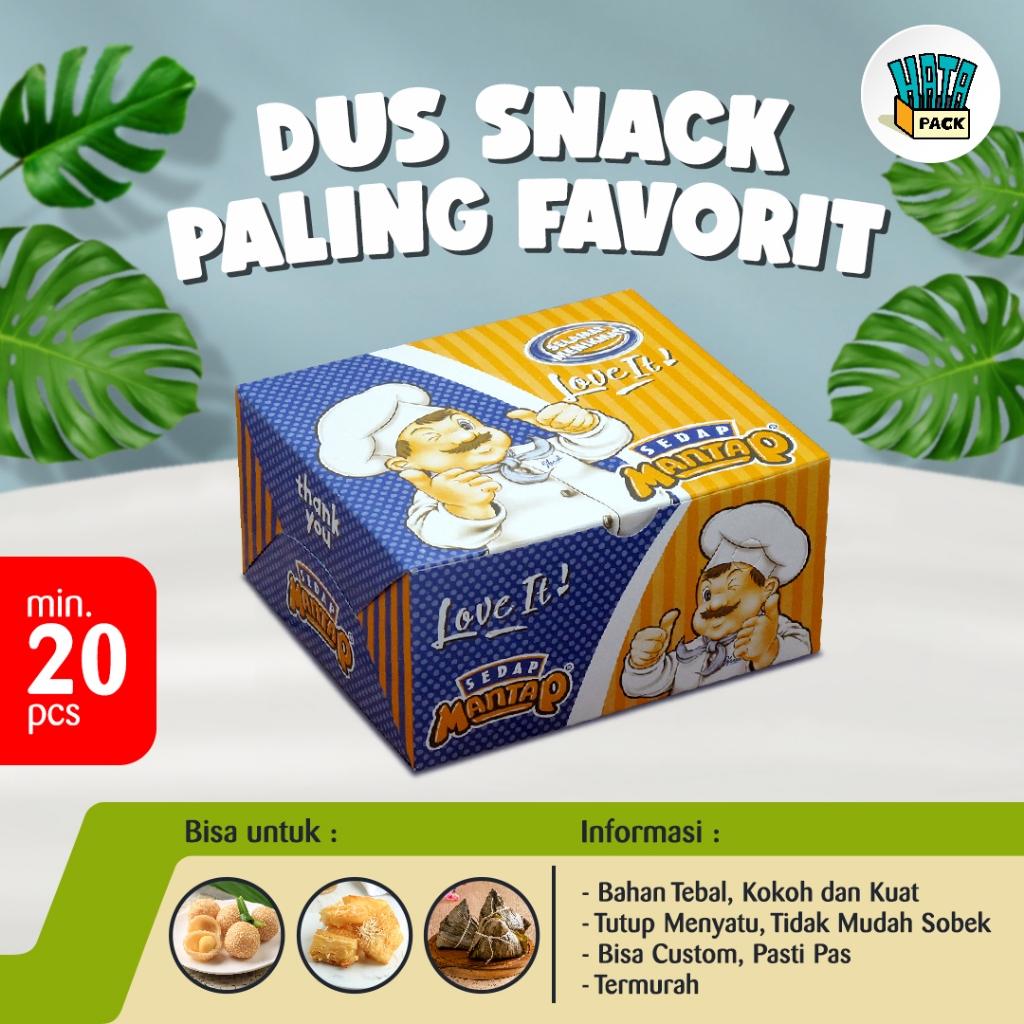 Dus Snack Sedap Mantap / Box Snack Sedap Mantap Ukuran 12 x 14 x 7 cm / Dus Box kue Hansel Surabaya
