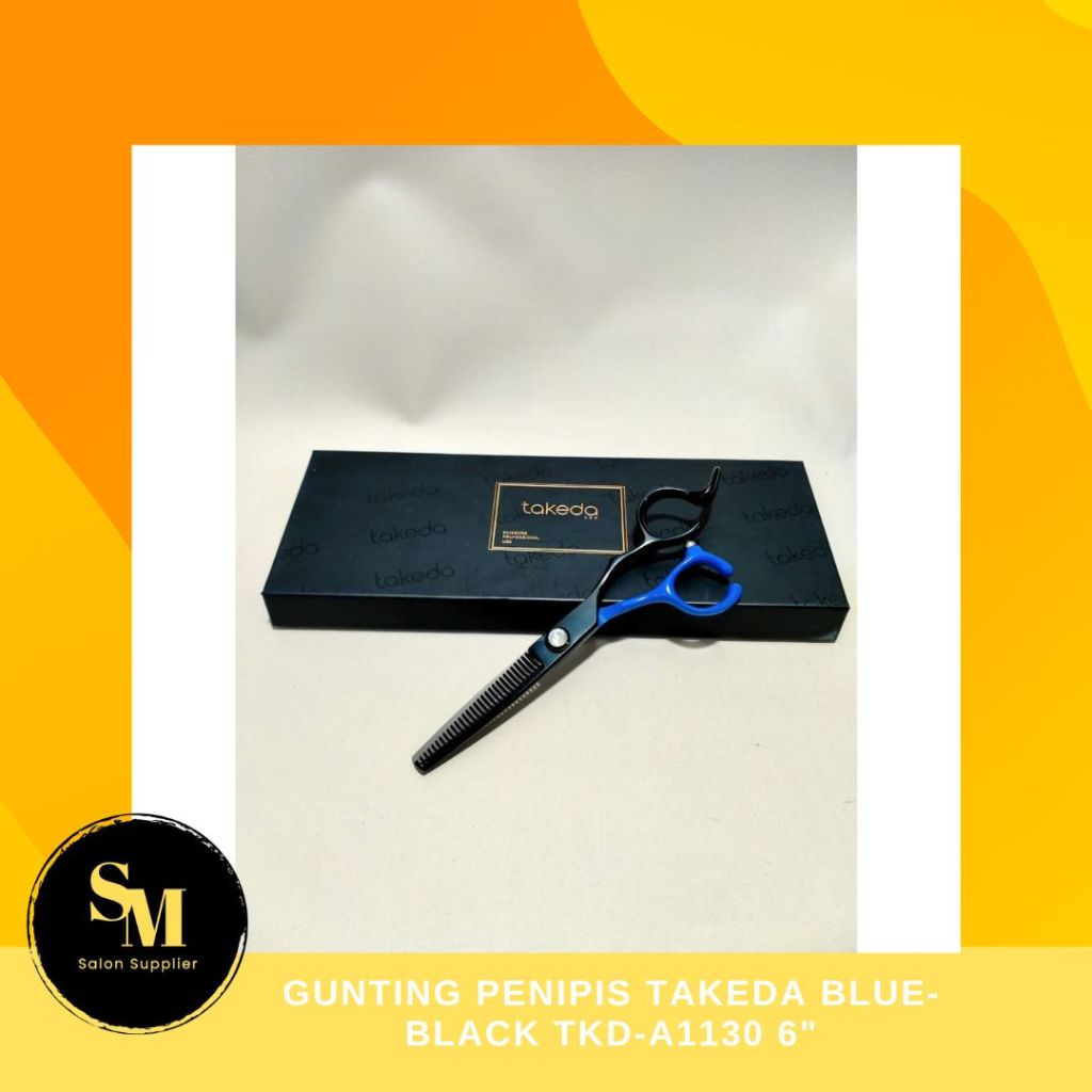 Takeda Gunting Penipis  Blue-Black TKD-A1130 6" - Gunting Rambut