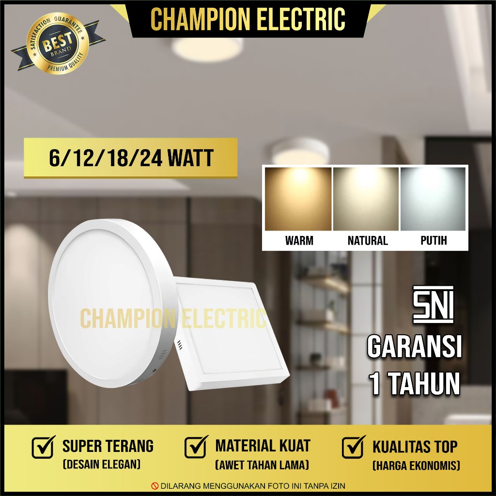 Downlight Plafon Tempel 6W/12W/18W Lampu Outbow 6/12/18 Watt