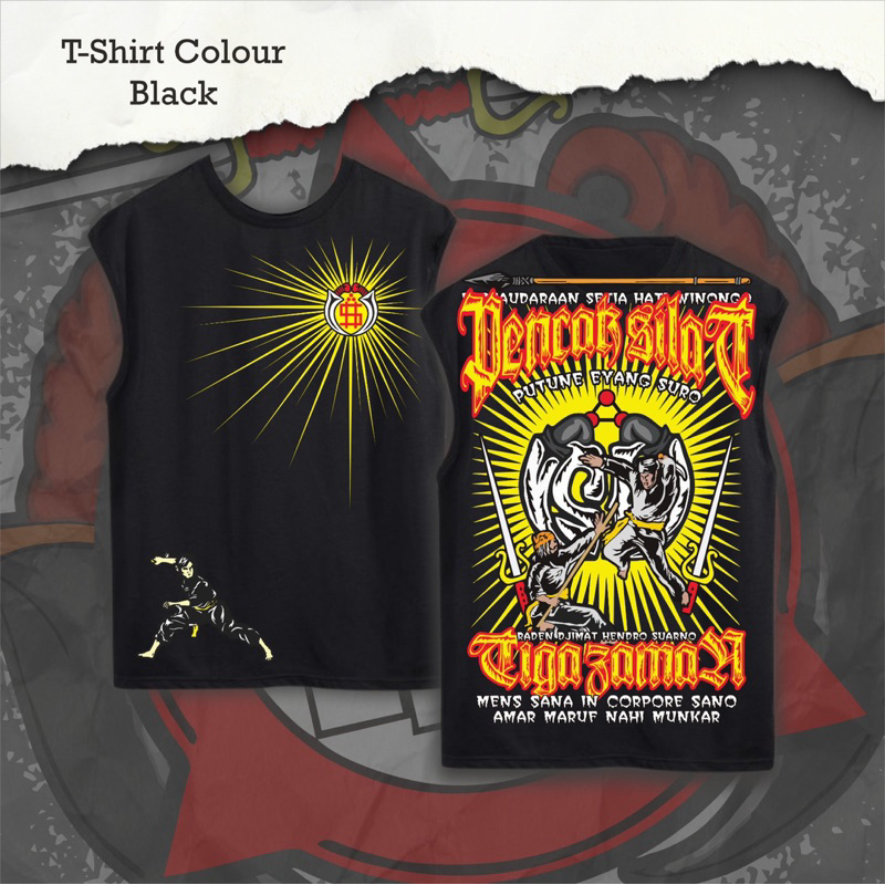 Singlet PSHW Pencak Silat Putune Eyang Suro Tiga Zaman Raden Djimat Hendro Suarno Desain Dtf Premium