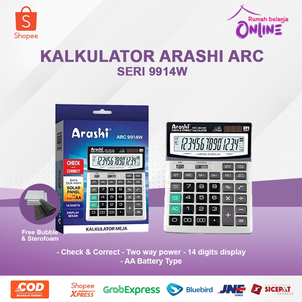 

KALKULATOR ARASHI ARC SERI 9914W