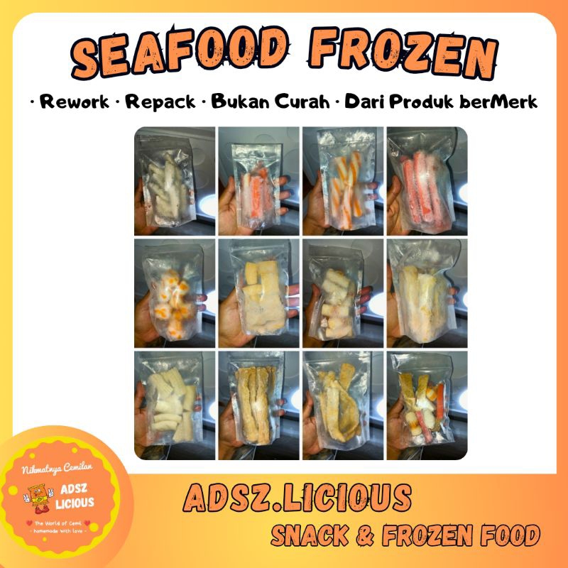 

SEAFOOD FROZEEN REWORK| BOLA UDANG| CHIKUWA | DUMPLING CHEESE | SCALLOP | SOSIS | CRAB STIK | ODENG