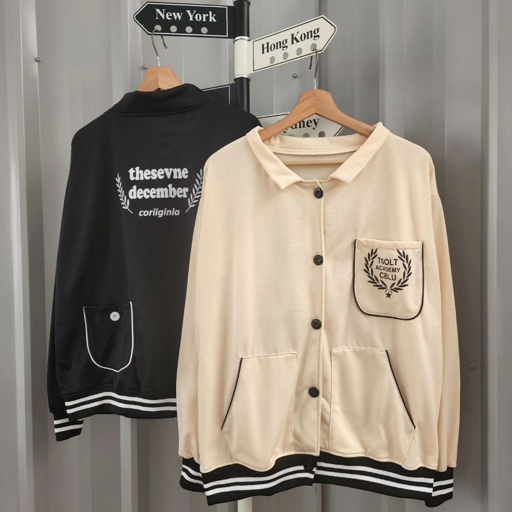 ( isi 2 pcs ) Jaket couple pasangan terbaru TSOLT ACADEMI / sweater couple pasangan atasan crewneck 