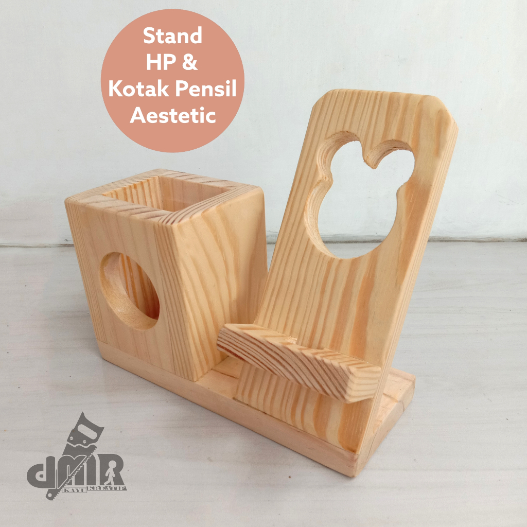 

Tempat Kotak Pensil Stand Dudukan HP Kayu Wadah Pulpen Spidol Sendok Garpu Pen Phone Stand Universal Holder Stationary Storage Box Alat Tulis Sekolah Kantor Kayu Jati Belanda Dmr Kreatif TPH
