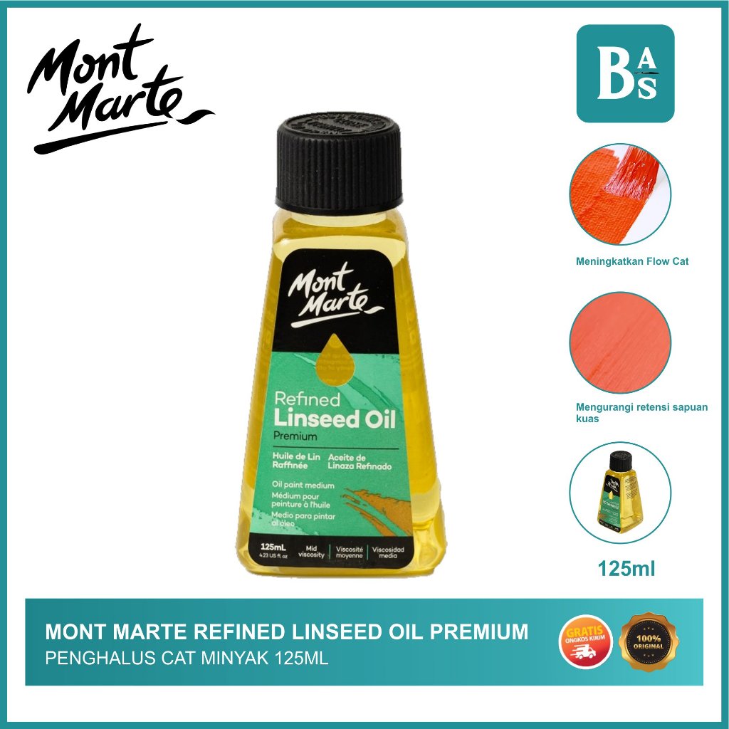 

MONT MARTE REFINED LINSEED OIL 125ML / Penghalus Cat Minyak