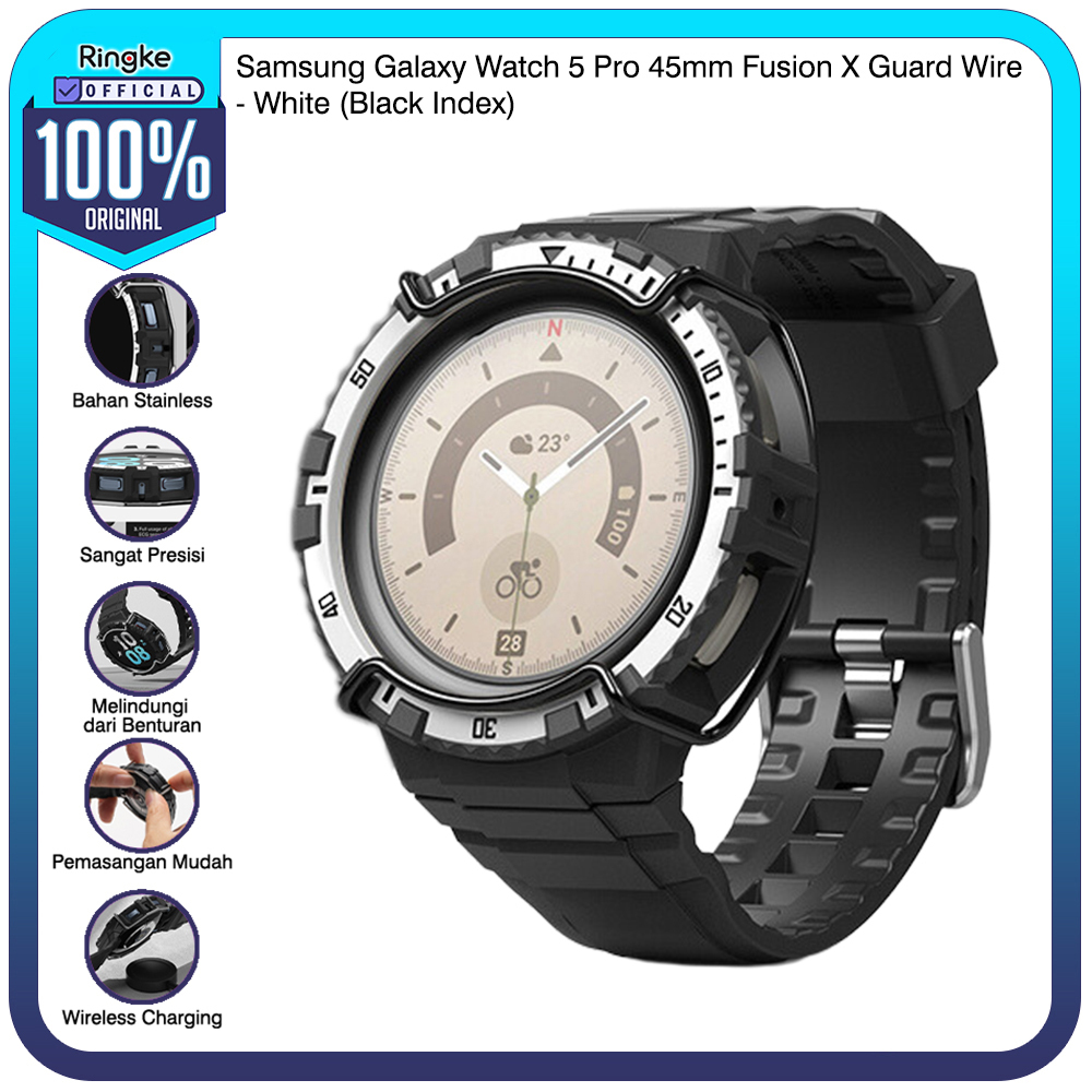 Ringke Samsung Watch 5 Pro 45mm Fusion X Guard Wire White Black Index
