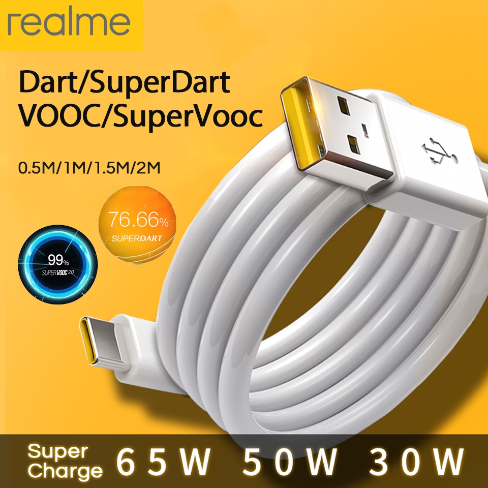 Kabel Charger Realme Vooc Realme 6 Realme 7 Realme 7 Pro 6.5A Original