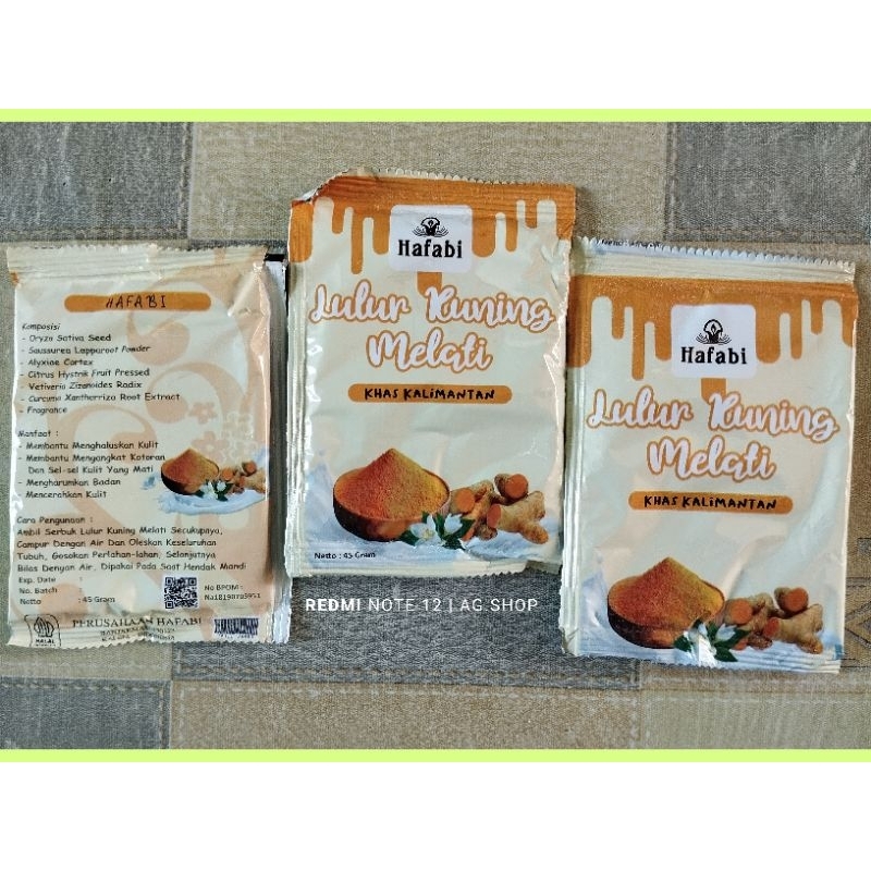 Lulur Hafabi Kuning Melati 45gr khas Kalimantan