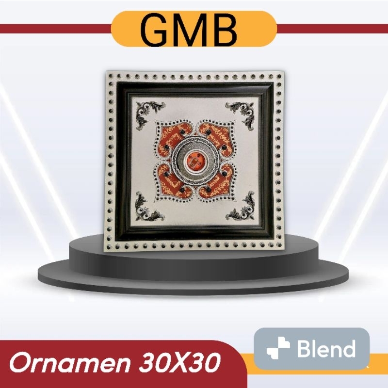 Ornamen Lampu Plafon Artistik PVC 30X30 Ornamen Hias Kotak