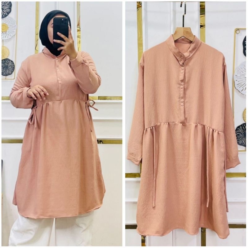 TUNIK CRINKLE REPIANTI / TUNIK POLOS CRINKLE TERBARU / AghisniMode