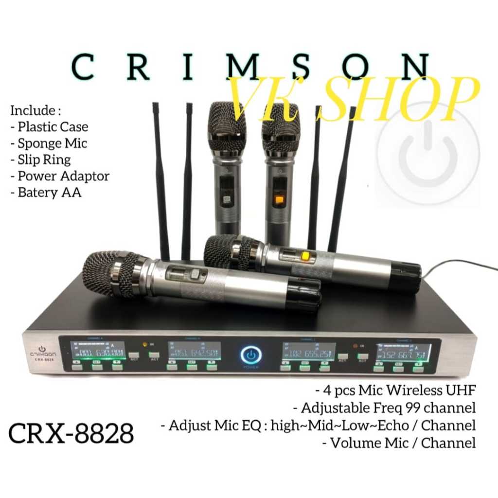 MIC WIRELESS CRIMSON CRX 8828 / CRIMSON CRX8828 UHF ISI 4 MIC WIRELESS