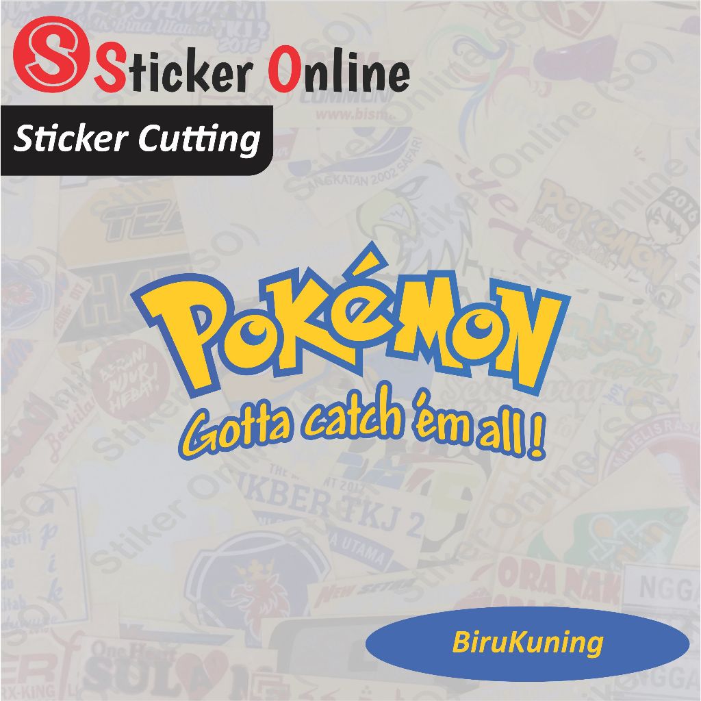 Stiker Logo Pokemon | Sticker Cutting Pokemon Motor Mobil HP Laptop