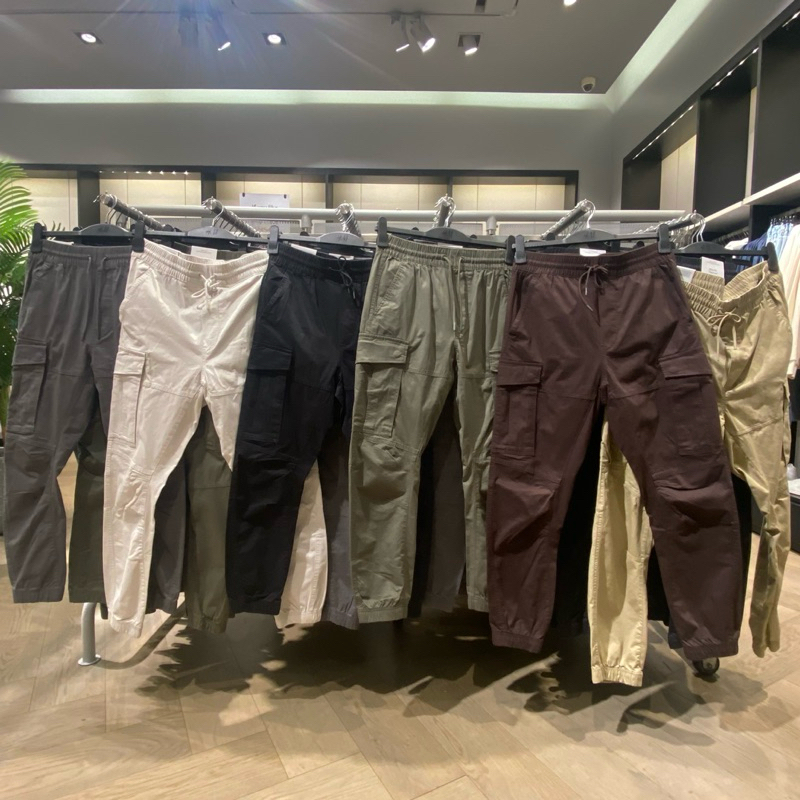 Celana cargo Joger  Pria slim fit tapered H&M Original Store
