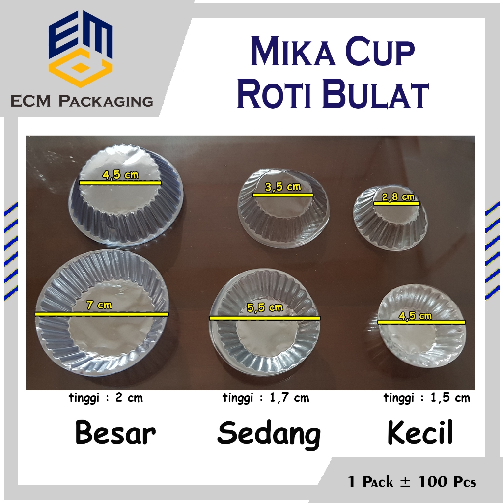 Mika Cup Roti Bulat 100 pcs | Mika Tray Sambal Saos Kecap Kecil Sedang Besar / Mika Puding Telur Cep