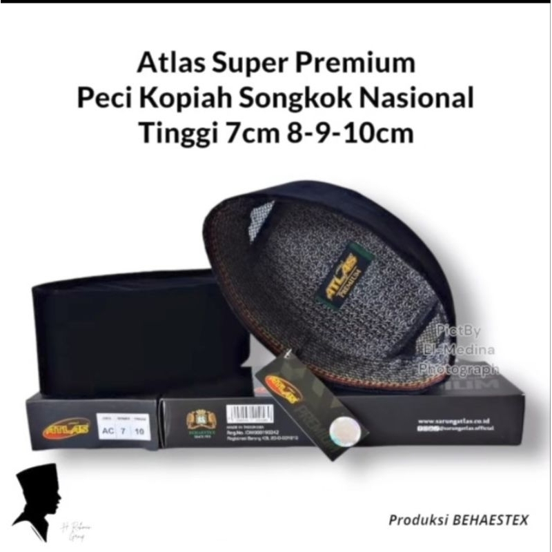 Peci Atlas Tinggi 7cm 8cm 9cm 10cm Premium Atlas Original Peci Presiden